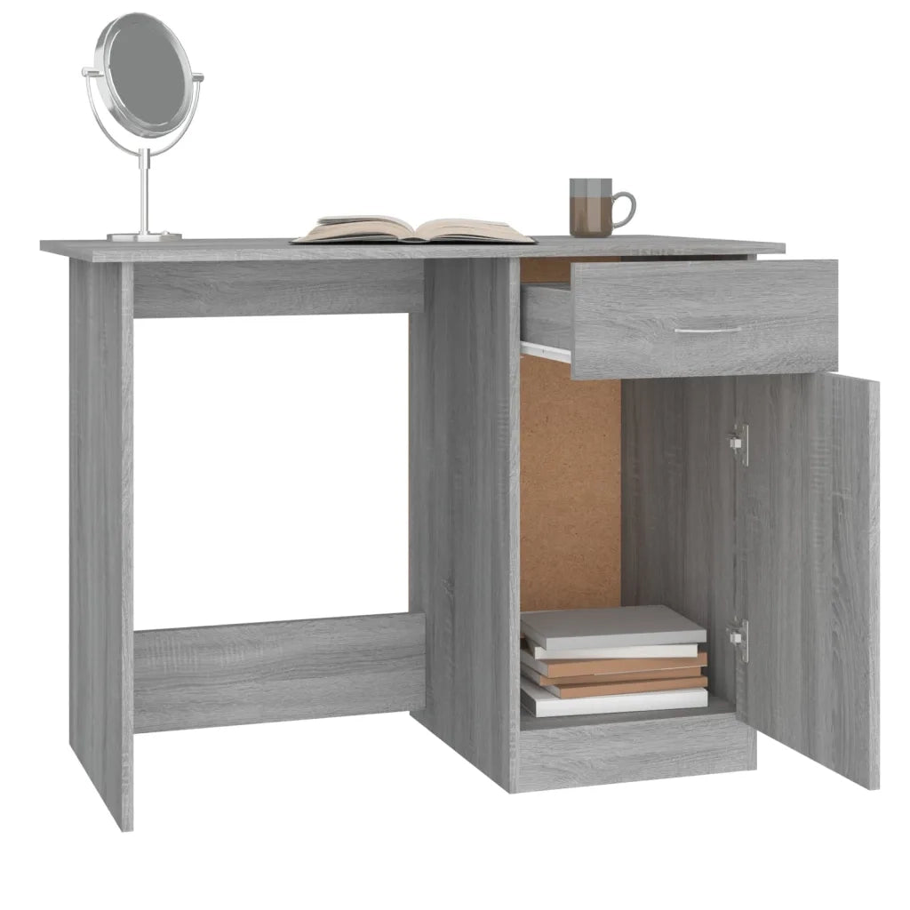 Scrivania | Tavolo da Ufficio Grigio Sonoma 100x50x76 cm in Legno Multistrato