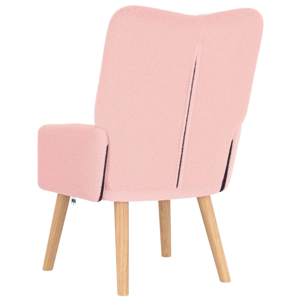Divano Sedia-Poltrona Rosa 63 x 67 x 94 cm Tessuto di Pecora e Plywood