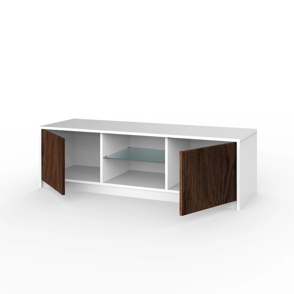 Porta TV BUDAPEST bianco/rovere rio