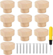 Pompe di legno - Ronde manigoldi - 10 pezzi - 33 x 25 mm - Montaggio semplice - Resistenti e resistenti all'usura - Manigoldi di finitura