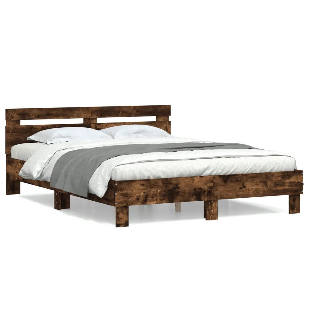 Giroletto con Testiera Rovere Fumo 140x200 cm Legno Multistratocod mxl 134256