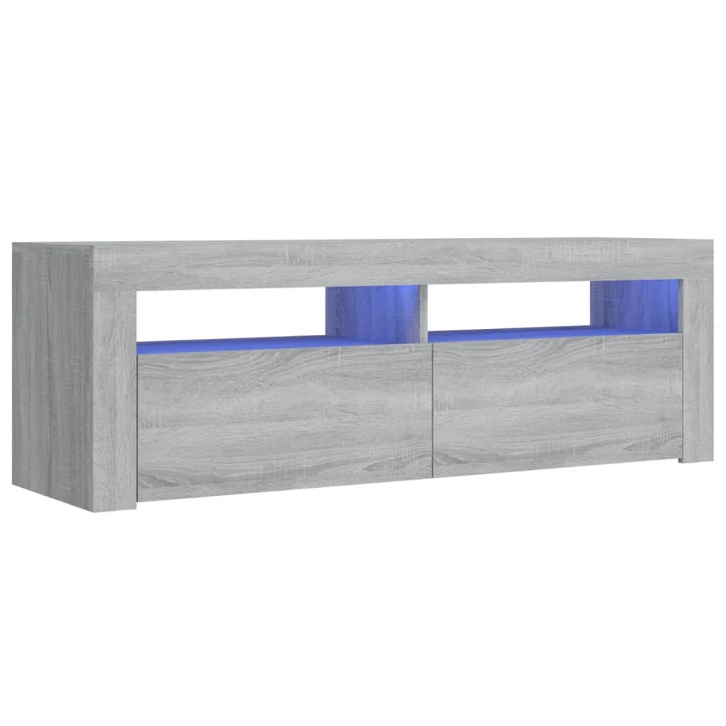 Mobile TV multimediale mensola TV credenza mobile TV sala da pranzo soggiorno camera da letto con luci LED Sonoma 120 x 35 x 40 cm grigio 02_0026798