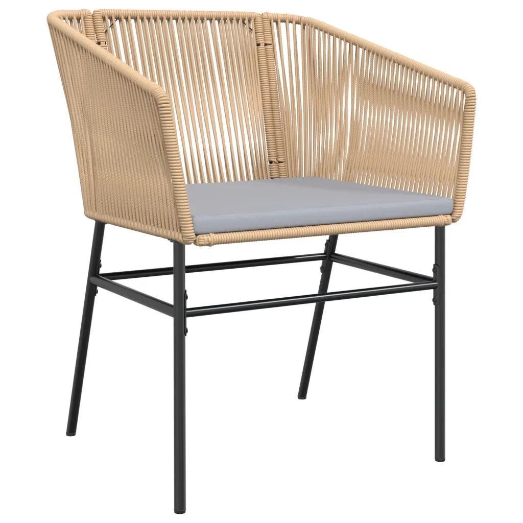 Sedie da Giardino 2pz con Cuscini Marrone in Polyrattan 369103