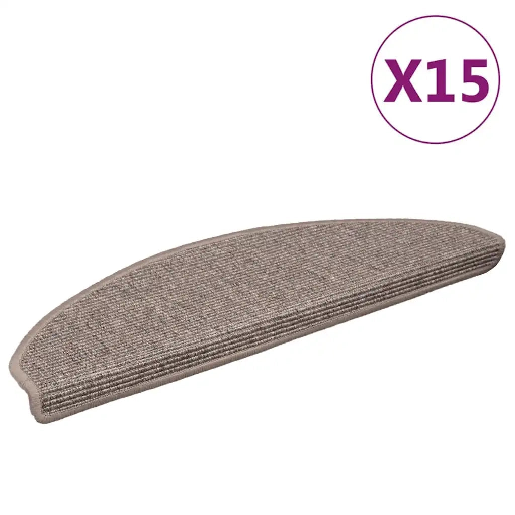 Tappetini Autoadesivi per Scale 15 pz Beige Scuro 65x25 cm cod mxl 63660