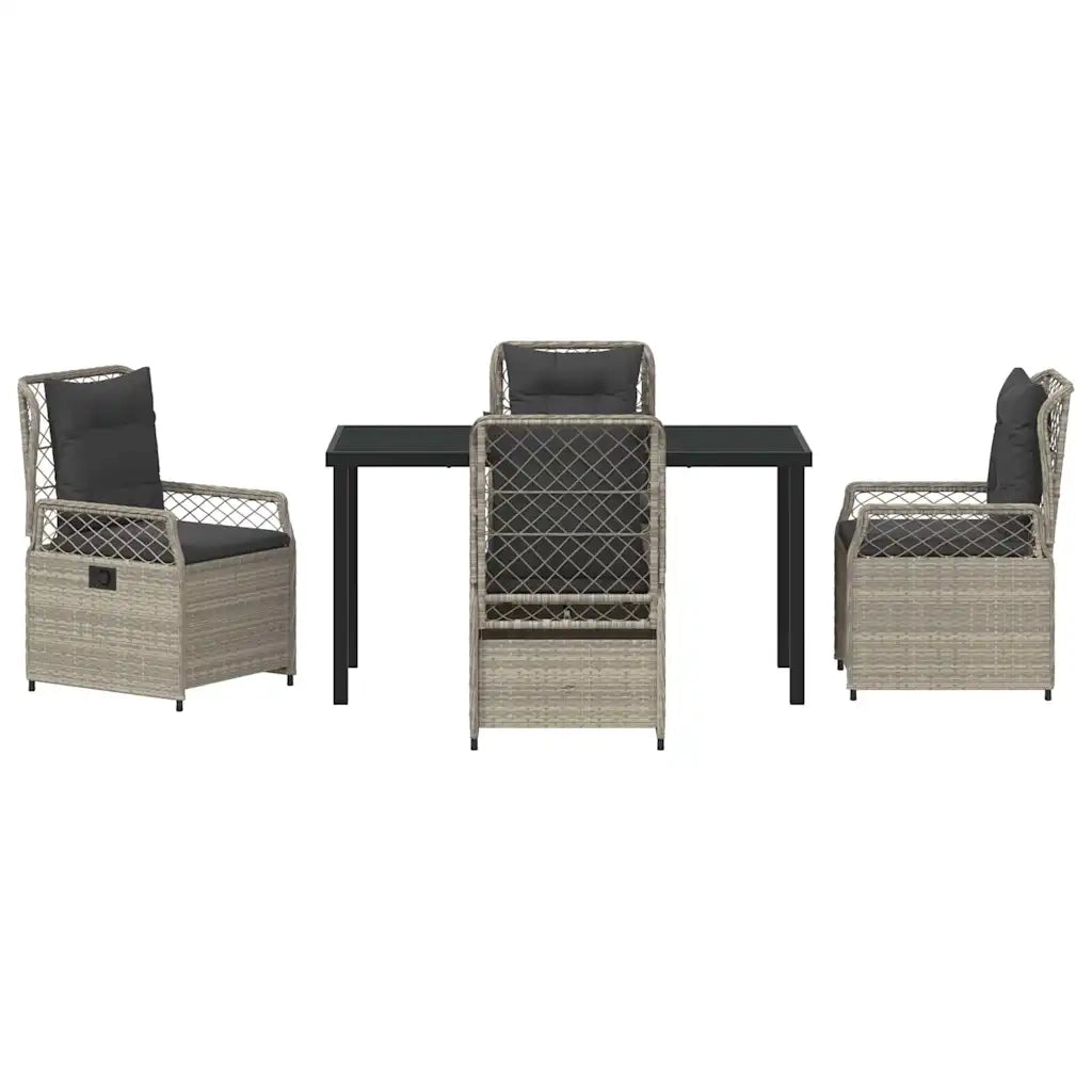 Set da Pranzo per Giardino 5 pcs Grigio chiaro polyrattan 3381018