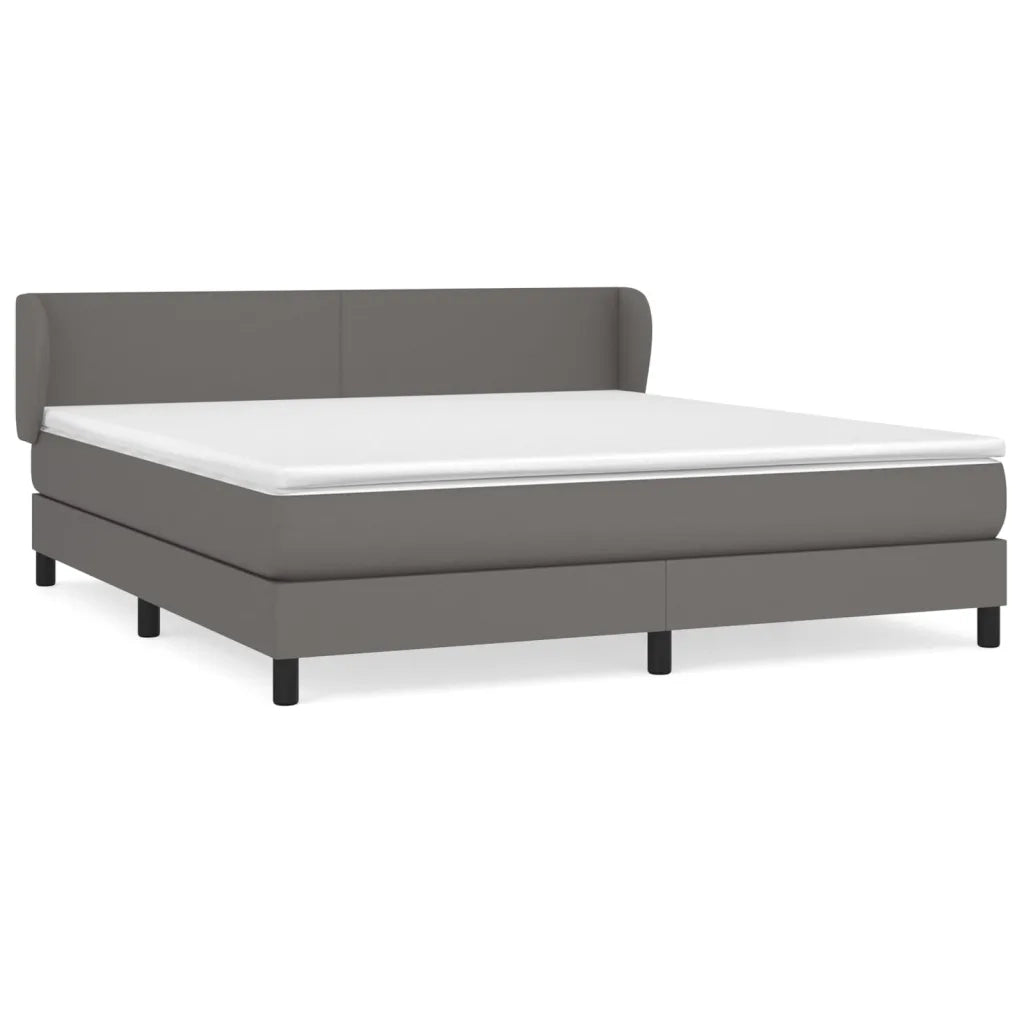 Giroletto a Molle con Materasso Grigio 160x200 cm in Similpelle 3127203