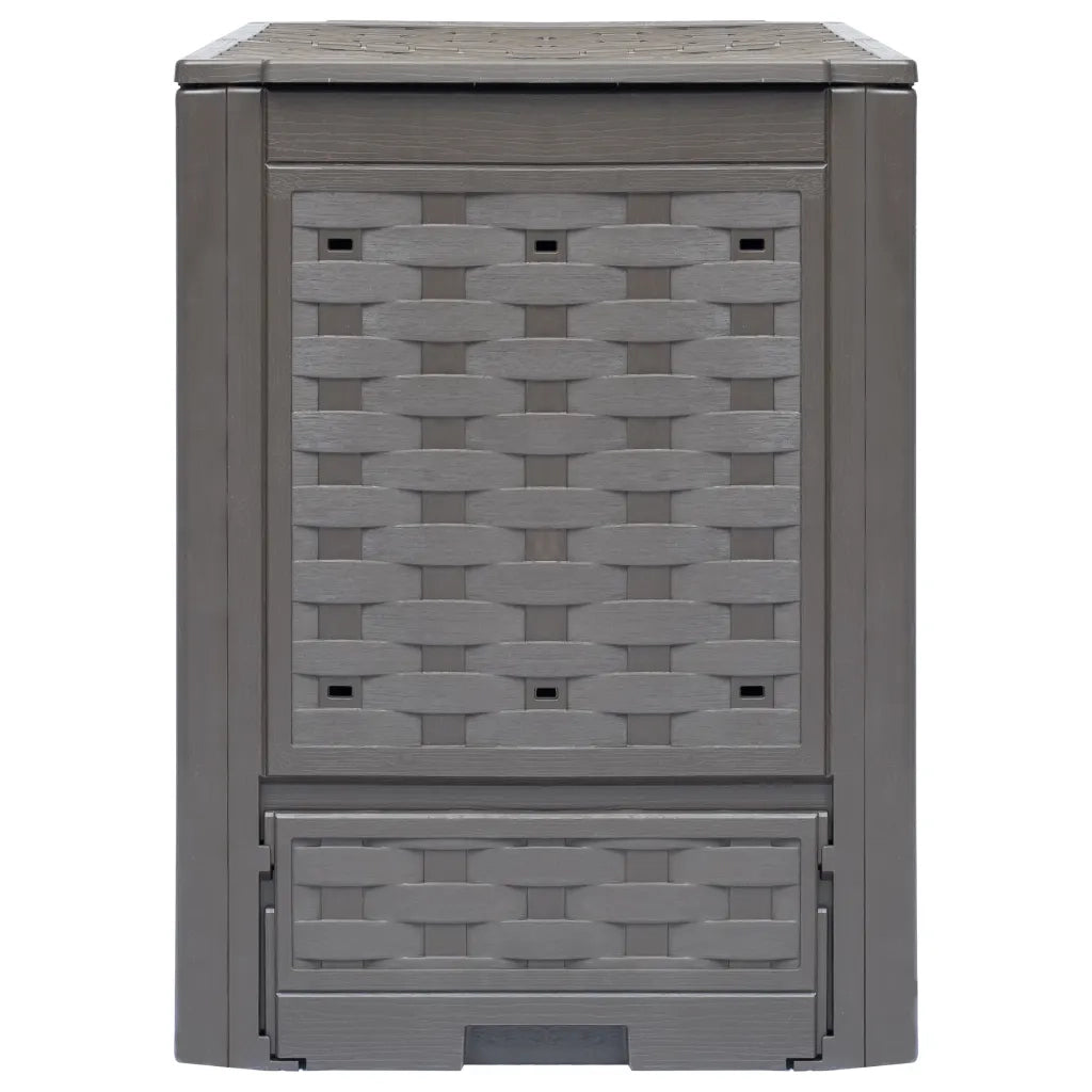 Compostiere 3 pz Marrone 60x60x83 cm 900 L Rattan di Plastica cod mxl 49405
