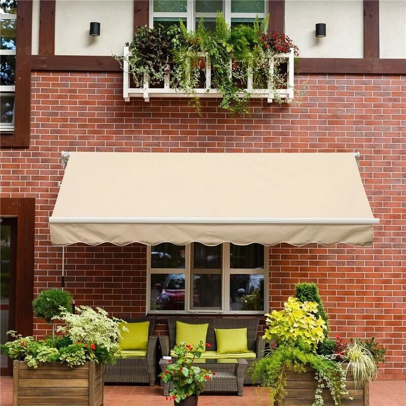 TENDA DA SOLE AVVOLGIBILE A PARETE DA ESTERNO 3 X 2.5 MT COLORE BEIGE