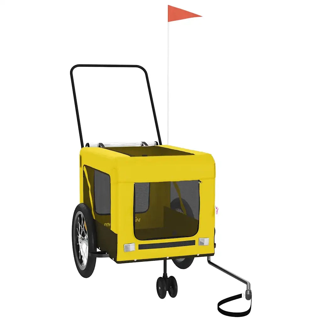 Rimorchio da Bici per Animali Giallo e Nero Oxford e Ferro 93938