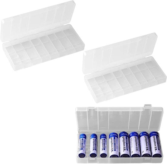 Scatola di stoccaggio per batterie - Portatile per 8 batterie - Isolata, impermeabile all'acqua e stoffa.