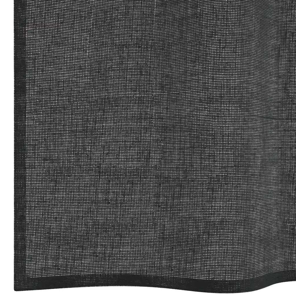 Tende in Voile con Occhielli 2 pz Nero 140x175 cm