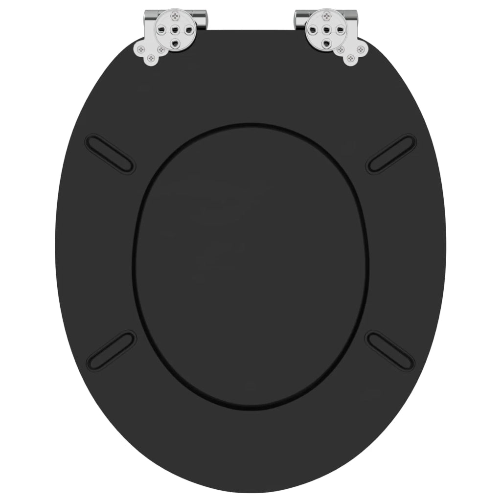 Sedile per toilette con chiusura morbida Nero 44 x 38 cm 42027173