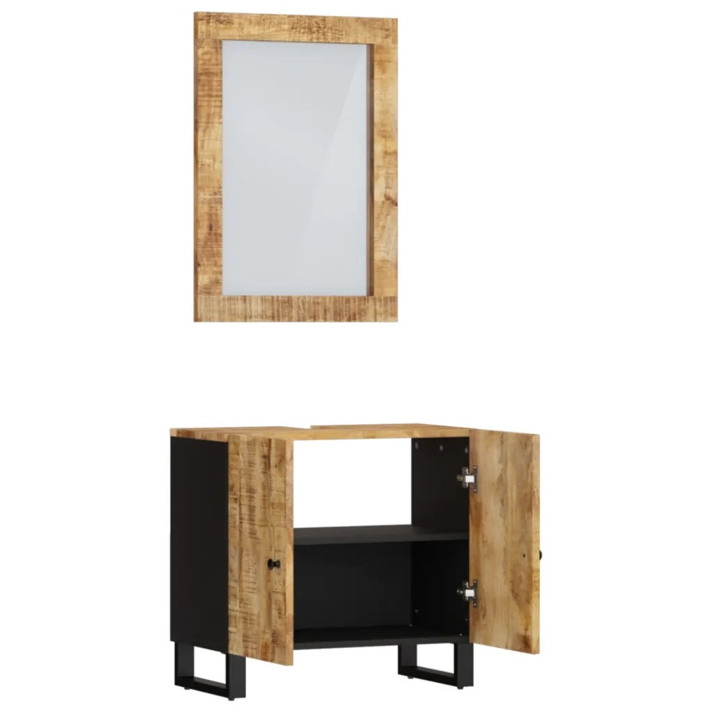 vidaXL Set Mobili da Bagno 2pz in Legno Massello di Mango