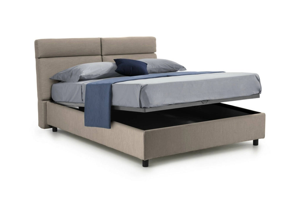 Letto Matrimoniale Asica, Letto Matrimoniale Materasso Incluso Made in Italy, Grigio Tortora\