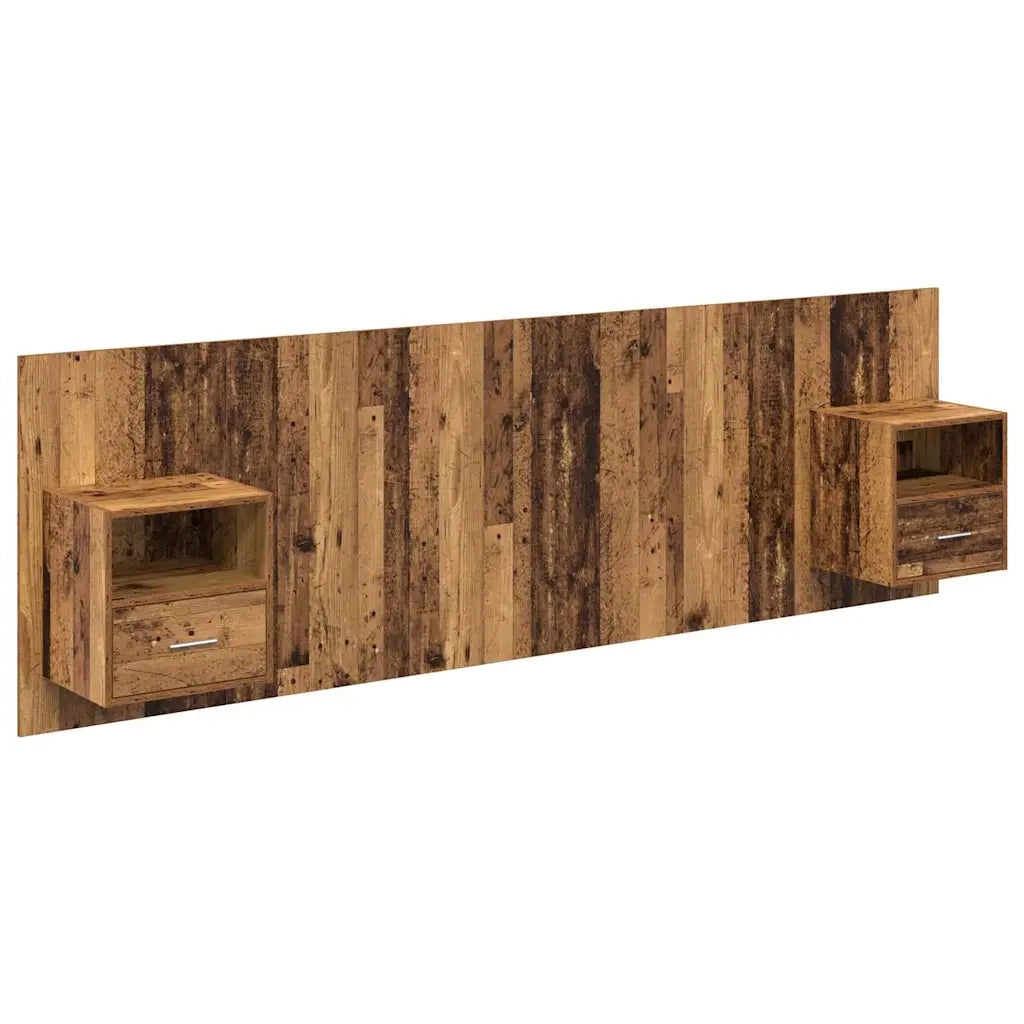 Testata con Comodino 3 pcs Legno vecchio Legno multistrato 3415675