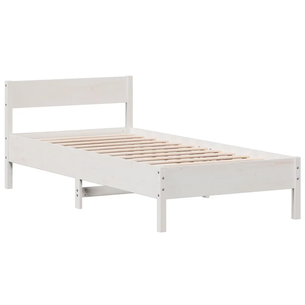 Giroletto senza Materasso Bianco 100x200 cm Legno Massello Pino 842759