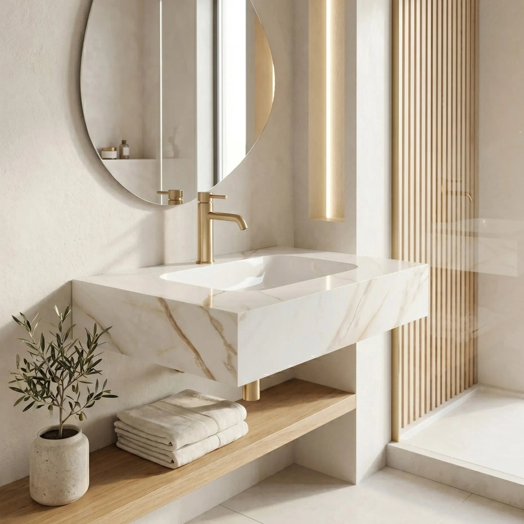 Lavabo Sospeso Rea Aresa Grey Gold 70