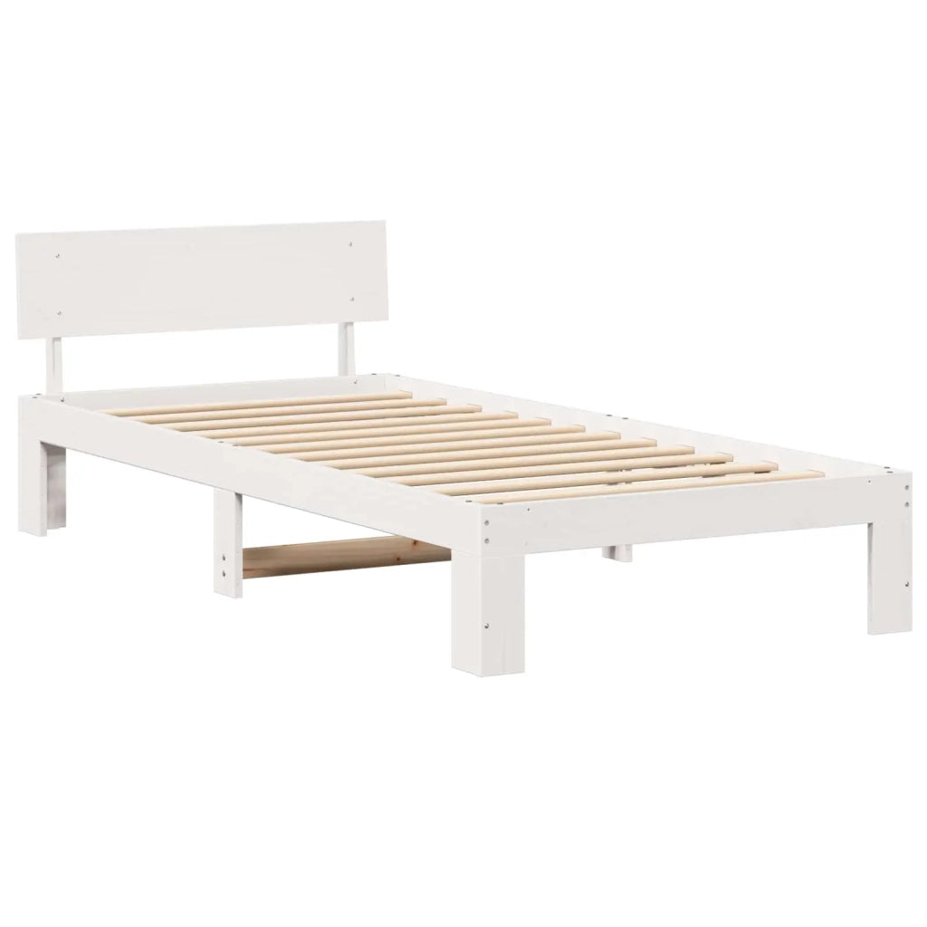 Struttura del letto Bianco 90 x 200 cm Pino massello 872669