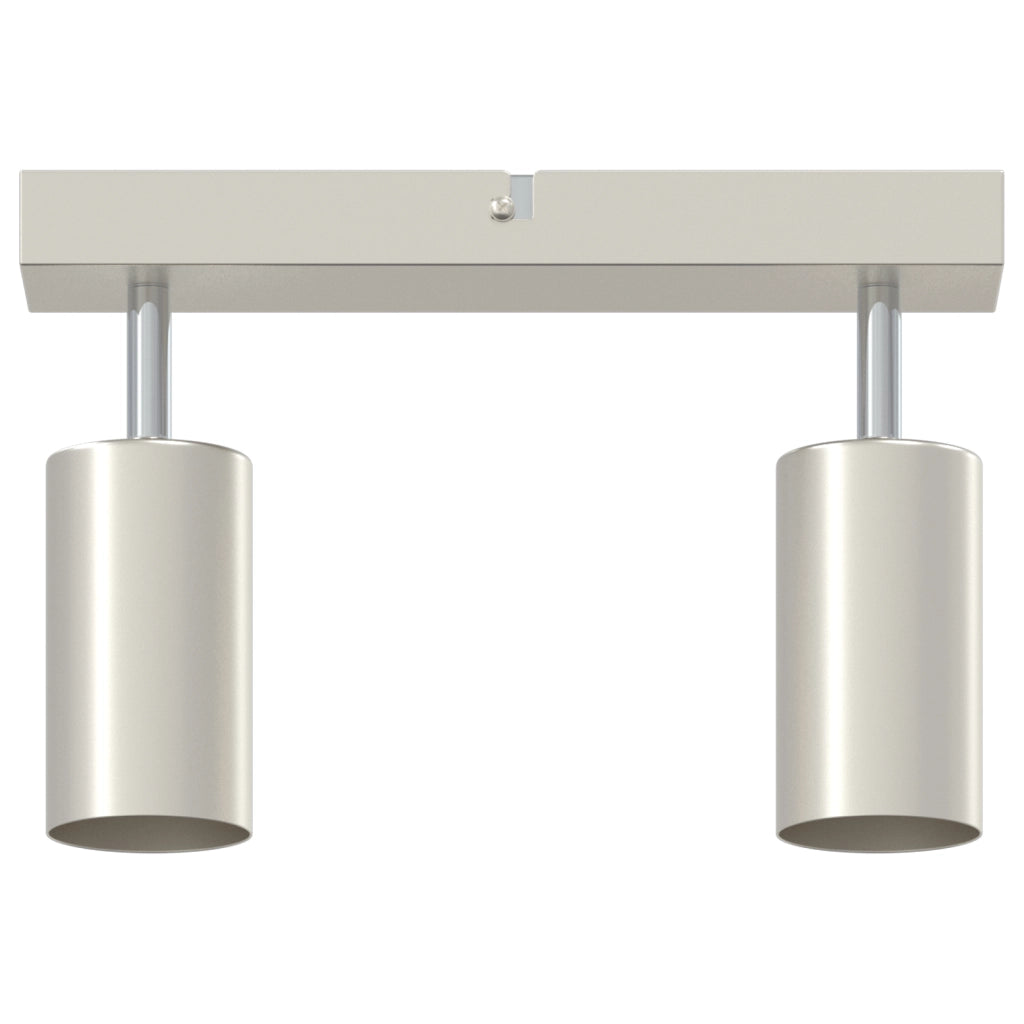 Faretto da soffitto 2 vie regolabili nichel spazzolato GU10