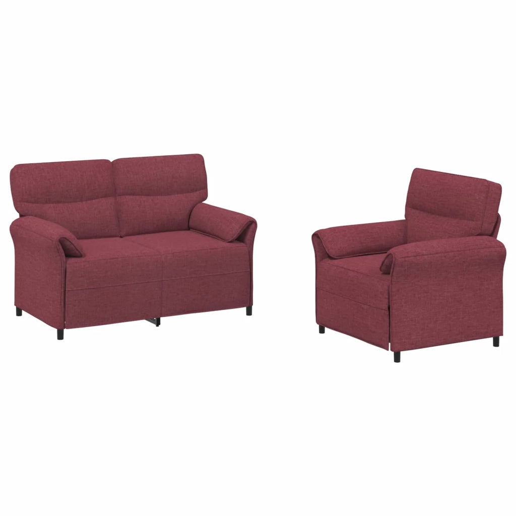 Set di divani 2 pz Rosso Vino Tessuto 3424846