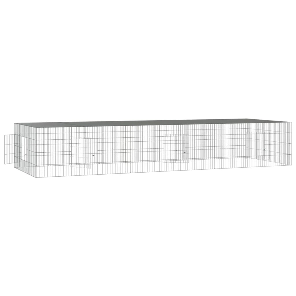 Gabbia per conigli 3 pannelli 325 x 109 x 54 cm Ferro zincato Argento 02_0041688