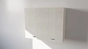Pensile Cucina  in Legno Nobilitato Larice Bianco, Mobile Alto con 2 Ante, Pensile Componibile Moderno Made in Italy (H80XL60XP32cm)
