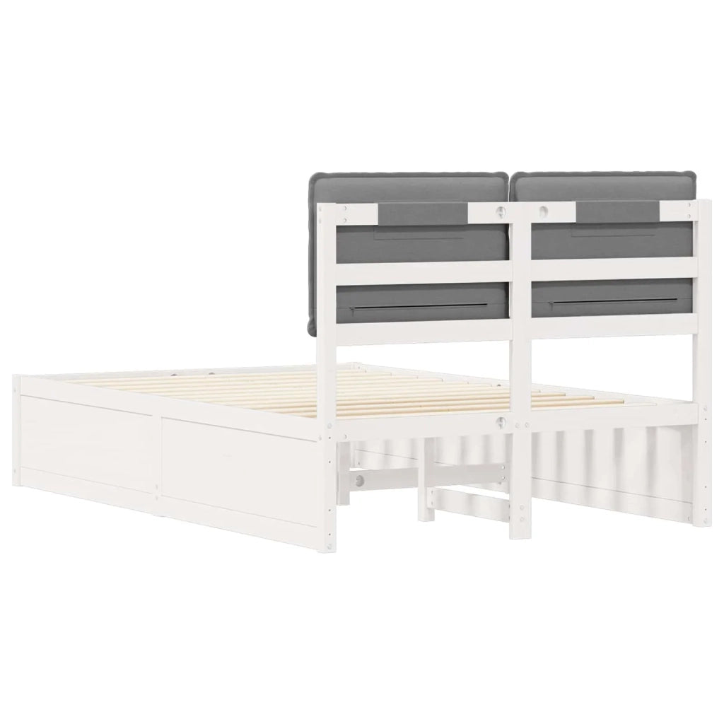 Letto con Testiera Rivestita Grigio chiaro 120 x 200 cm