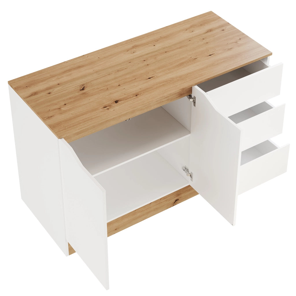 SCRIVANIA PIEGHEVOLE GIREVOLE 120x50x78 cm Truciolare Bianco/Quercia