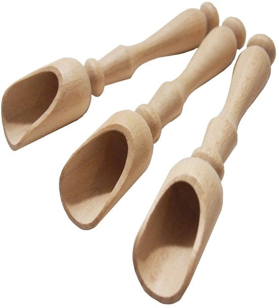 cucchiaio di legno - cucchiaio di mescolanza - cucchiaio di spezie - cucchiaio di misura - cucchiaio con manico in legno - cucchiaio di misura - cucchiaio di zucchero con manico lungo - misura 14 cm (B)