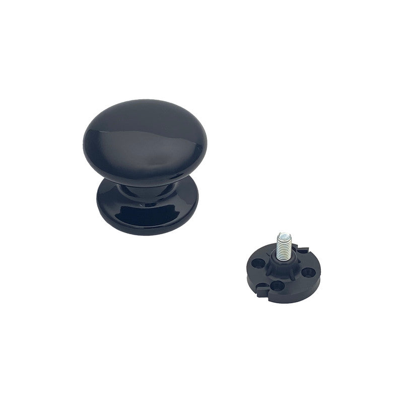 Pomolo fisso per porta SAGUATTI 873/70QB in alluminio nero lucido