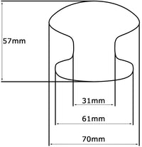 Pomolo fisso per porta SAGUATTI 873/70UB in alluminio marrone lucido