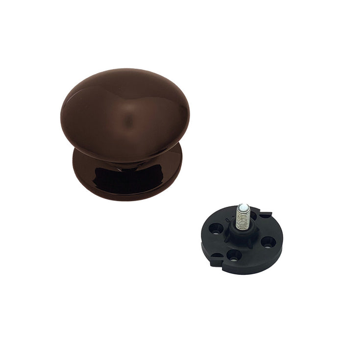 Pomolo fisso per porta SAGUATTI 873/80UB in alluminio marrone lucido