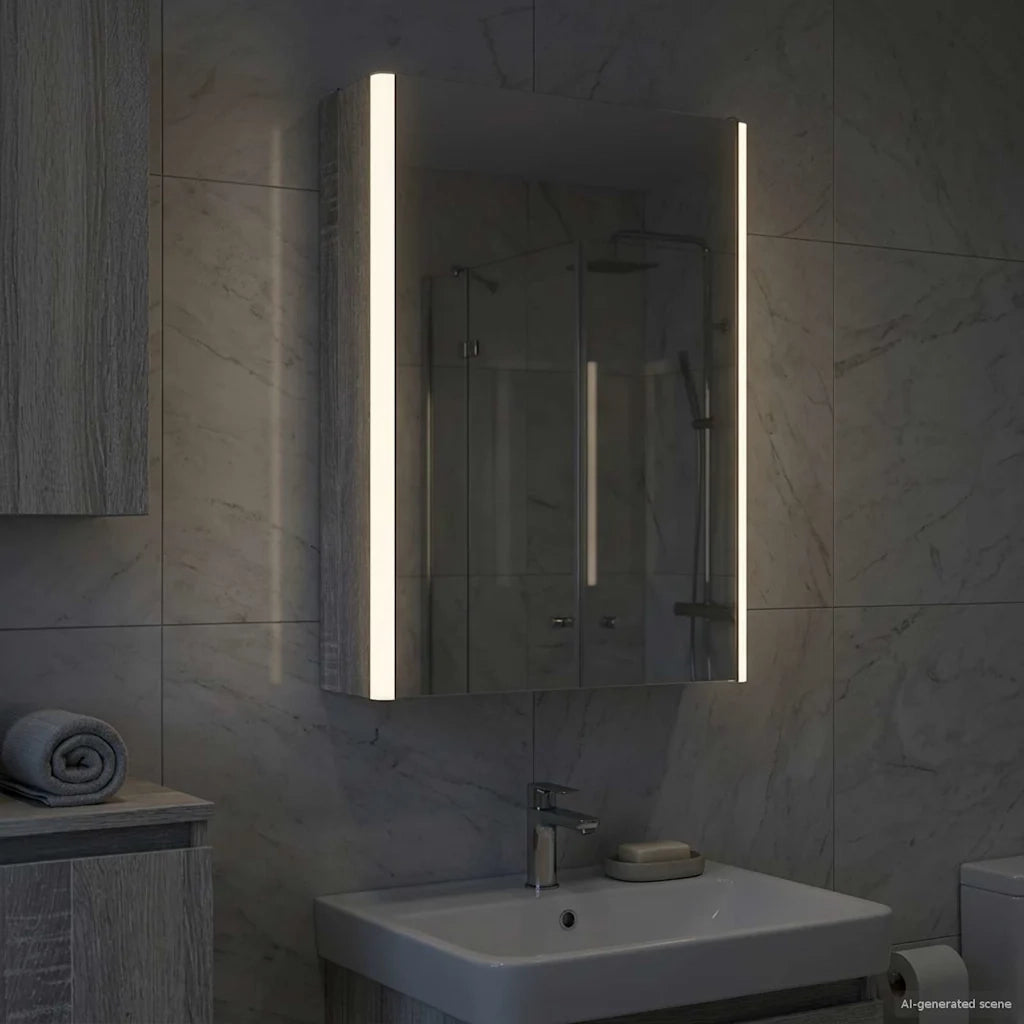 Mobiletto per specchio da bagno Grigio Sonoma 33 x 11,5 x 50 cm