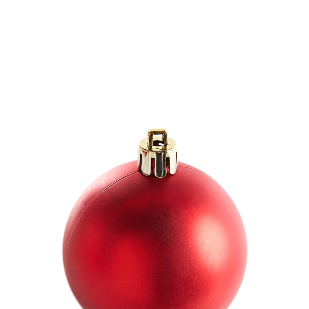 Set di 100 palle di Natale in plastica rosso appese all'albero di Natale in stile tradizionale e moderno Palle di Natale
