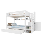 LETTO a castello 90x200 cm Bianco in pino con letto estraibile