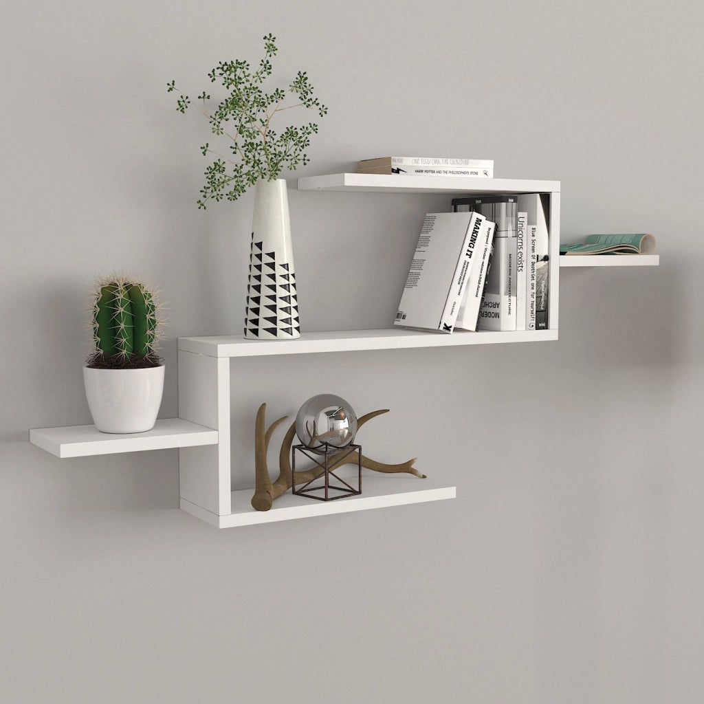 Libreria in legno "Twist" - 104 x 14 x 49 cm - Bianco