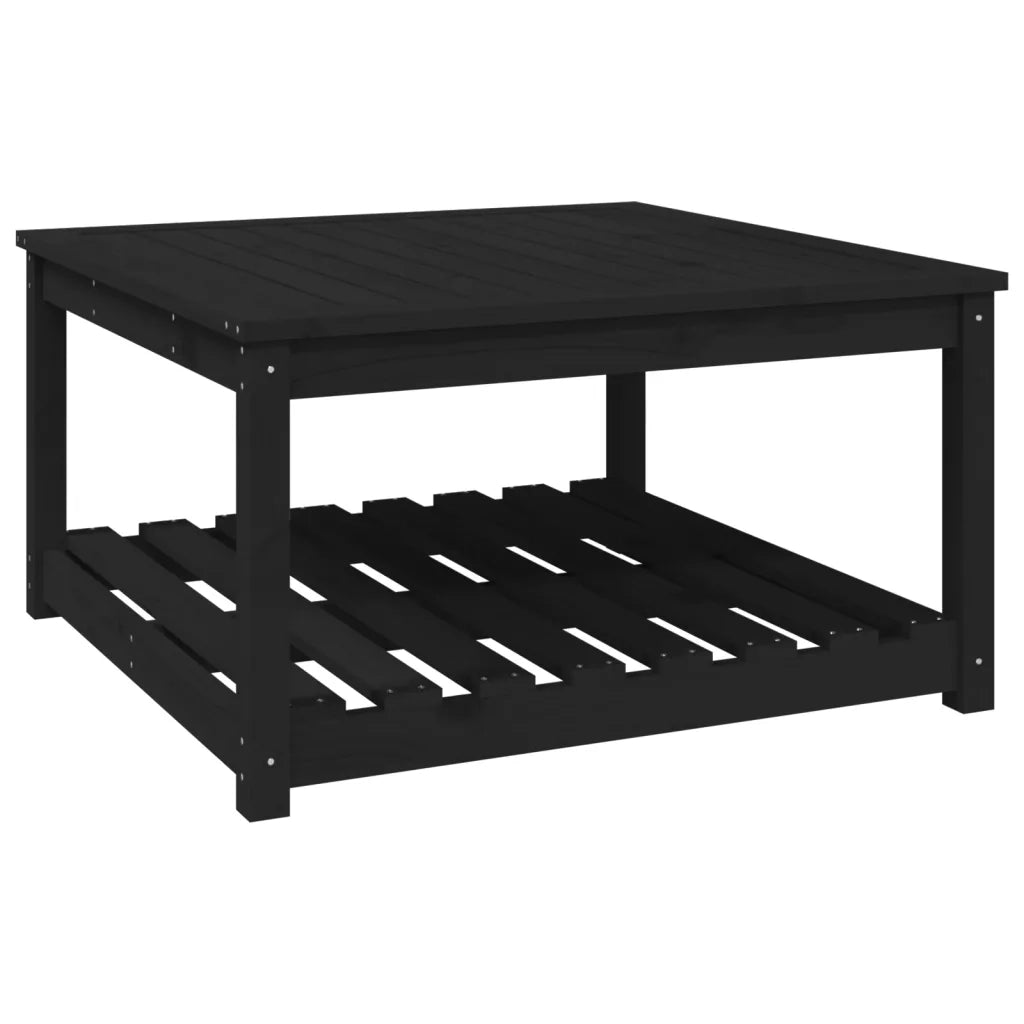 Tavolo da Giardino Nero 82,5x82,5x45 cm Legno Massello di Pino 824145