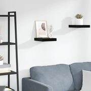 Scaffale a Parete Nero Lucido 23x23,5x3,8 cm in MDF cod mxl 52037