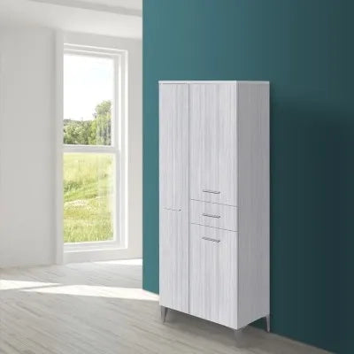 Colonna bagno d'appoggio 60x150 cm grigio con ante e cassetto Desya