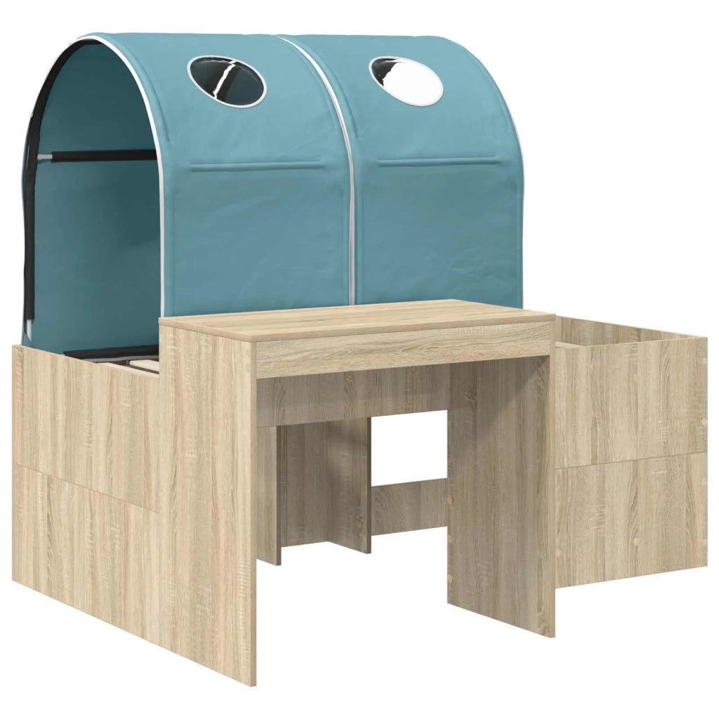 Letto con Tunnel 3 pz Rovere Artigianale e Blu Chiaro 3423516