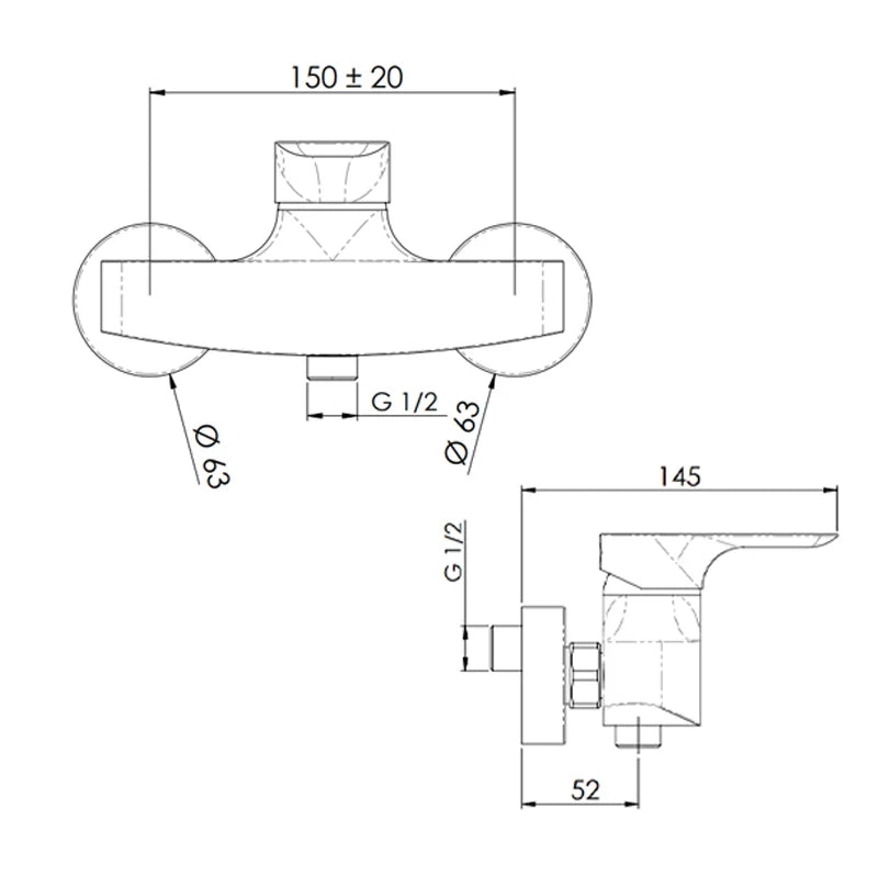 Rubinetto doccia esterno senza kit doccia - serie infinity