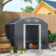 ARMADIO DA GIARDINO 238x132x198,5 cm Acciaio Grigio Scuro