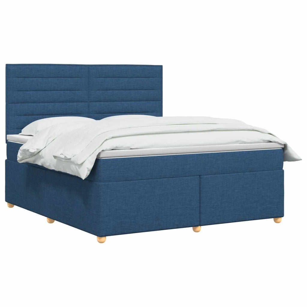 Letto box spring con materasso Blu 180 x 200 cm Tessuto 3453941
