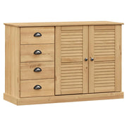 Buffet credenza cassettiera armadio mobile contenitore organizer per cucina soggiorno salotto con cassetti 113 x 40 x 75 cm legno massello di pino marrone 02_0030134
