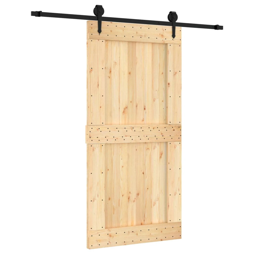 Porta scorrevole Naturale e Nero 100 x 210 cm 3445163