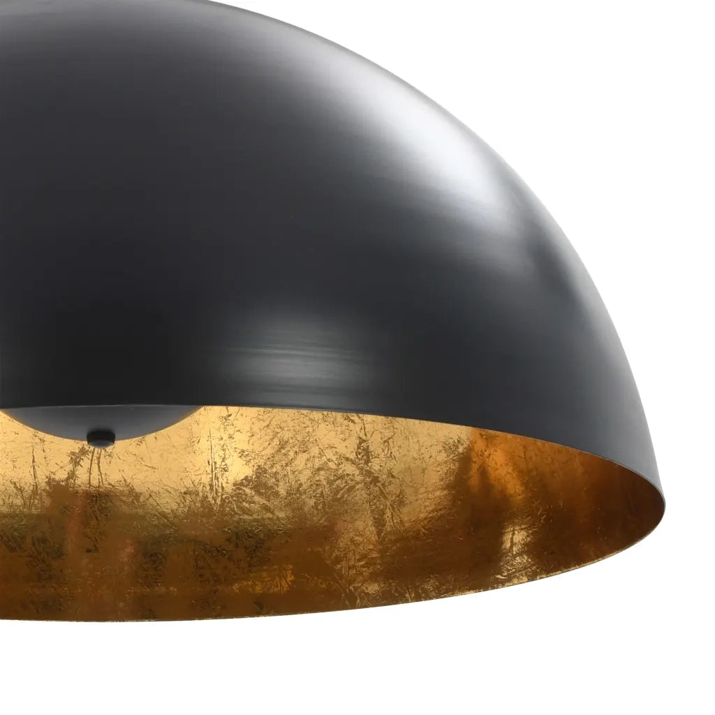 Lampadari 2 pz Nero e Oro Semi-Sferici 50 cm E27 CFW2331785