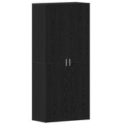 Scarpiera | Mobile per scarpe con lo scaffale Rovere Nero 80 x 39 x 178 cm