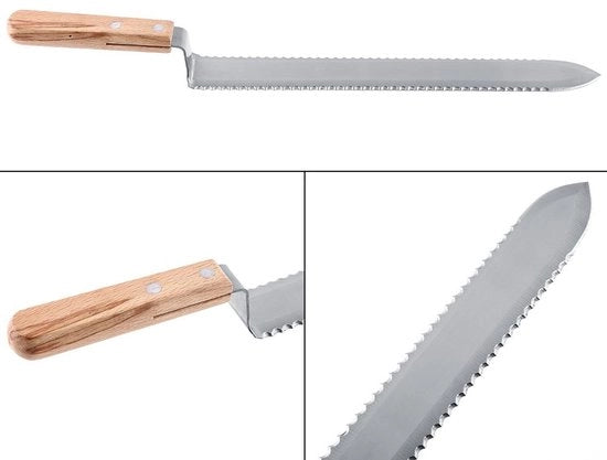 Estrattore di cera a forma Z - Disegno a dente di sega - Acciaio inossidabile - Ultradurissimo/scherpissimo - Manico in legno - Strumento essenziale per l'apicoltore - Aspirapolline