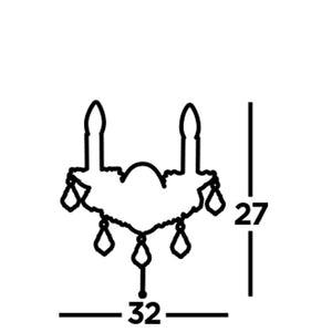 Applique Classica Parigi Acciaio Ottone Vetro Trasparente 2 Luci E14