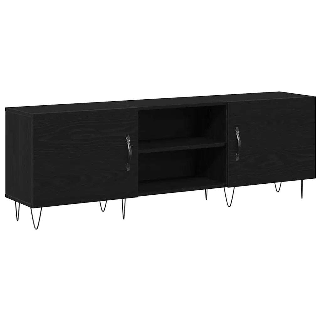 Set mobile TV-Credenza per TV Rovere Nero 150 x 30 x 50 cm Legno multistrato 986587